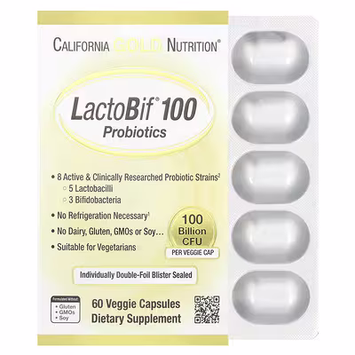 California Gold Nutrition, LactoBif® 100, Probiotics, 100 Billion CFU, 60 Veggie Capsules