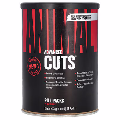 Animal, Advanced Cuts, Fat Burner Supplement, Tablet Packets, 42 Packets