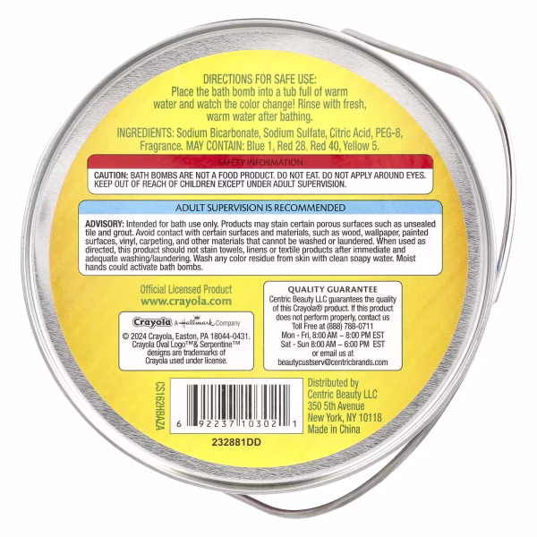 Crayola Bath Bombs Ages 3+ Grape Lemon Cotton Candy Bubblegum 8 Count 11.29 oz (320 g) - Image 2