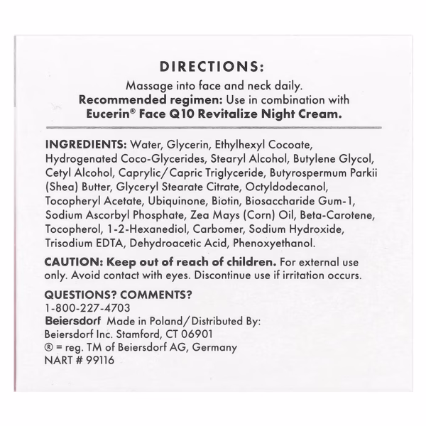 Eucerin CoQ10 Revitalizing Day Cream, Fragrance Free, 1.7 fl oz (48 g) - Image 4