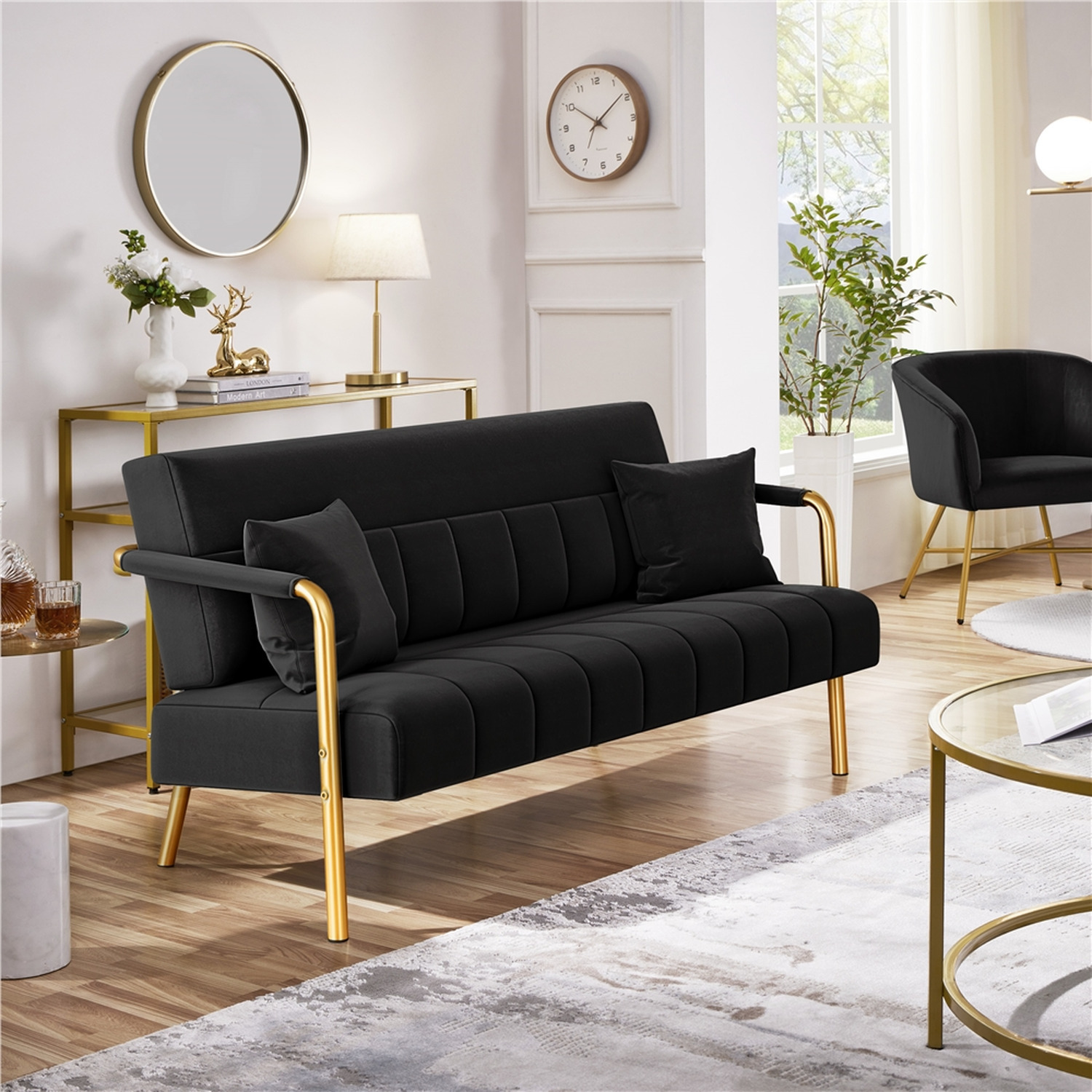 Yaheetech Gold Metal Frame Sofa - Image 9